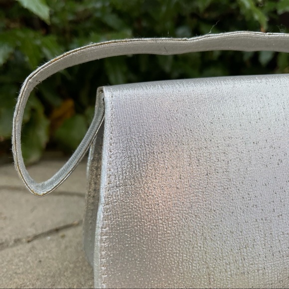 Silver Shimmer Mini Handbag W/ Strap For Crossbody - Picture 5 of 11